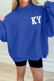 Dark Blue KY KENTUCKY Printed Mock Neck Sweatshirt - Aaria Tees Aaria Tees