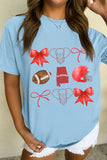 Light Blue Alabama Game Day Rugby Graphic T Shirt Aaria Tees