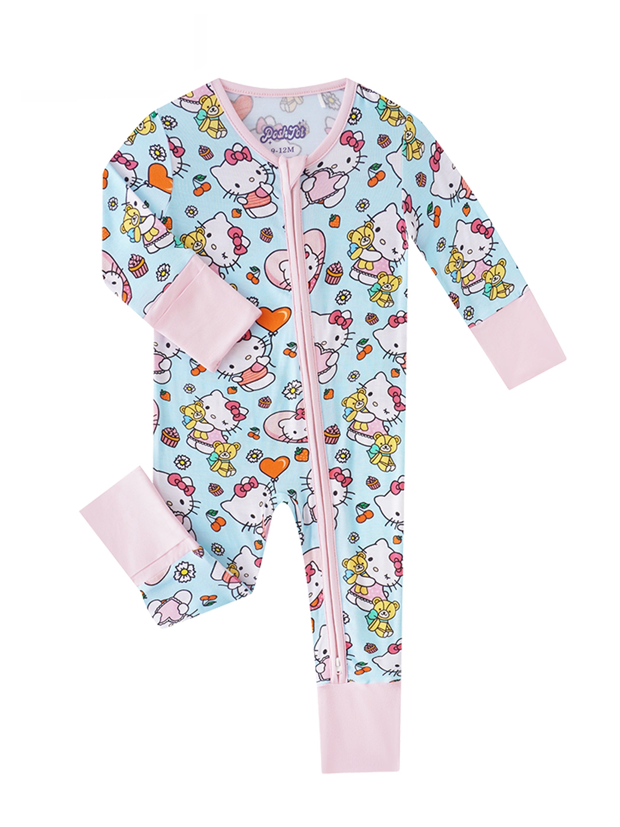PoshTOT Sanrio Love Hello Kitty Bamboo Baby Convertible Zippy Romper - Aaria Tees Aaria Tees