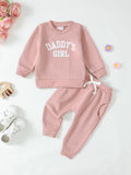 Children's Letter Graphic Sweatshirt and Pants Set Aaria Tees