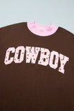 Pink Polka Dot Letter Graphic Colorblock Tunic Sweatshirt - Aaria Tees Aaria Tees