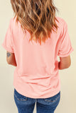 Pink Dotty Bunny Bow Printed Easter Day Fashion T Shirt Aaria Tees