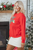 Red Merry Christmas Crewneck Drop Shoulder Loose Sweatshirt - Aaria Tees Aaria Tees