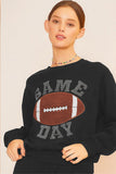 Black GAME DAY Rugby Football Graphic Pullover and Shorts Casual Outfit - Aaria Tees Aaria Tees