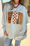 Light Grey WWJD Graphic Mock Neck Oversized Sweatshirt Aaria Tees
