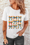 White Pride Bow Starry Print Cotton Blend T Shirt Aaria Tees