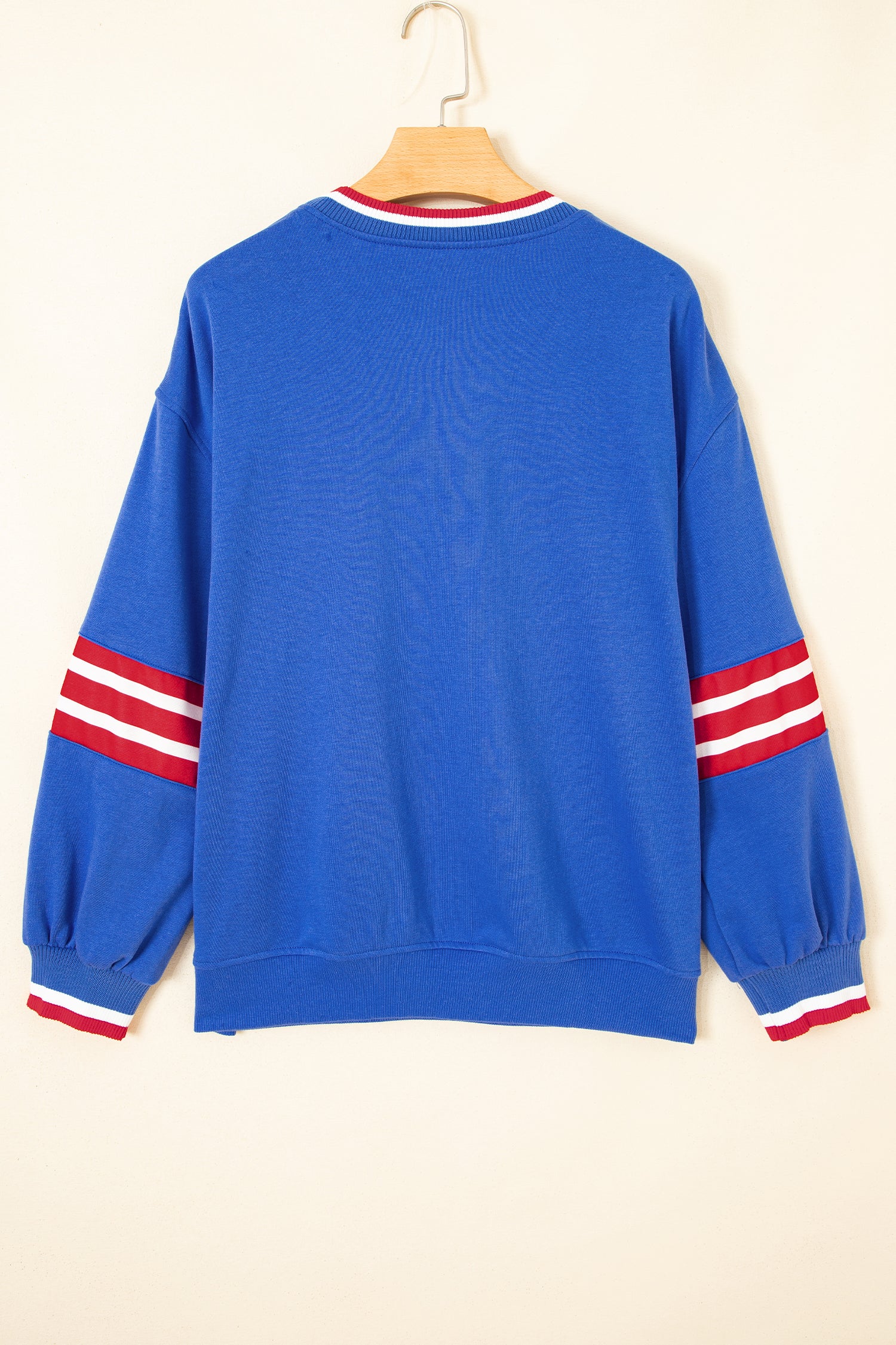 Sky Blue Abstract Racing Graphic Embroidered Patchwork Long Sleeve Sweatshirt - Aaria Tees Aaria Tees