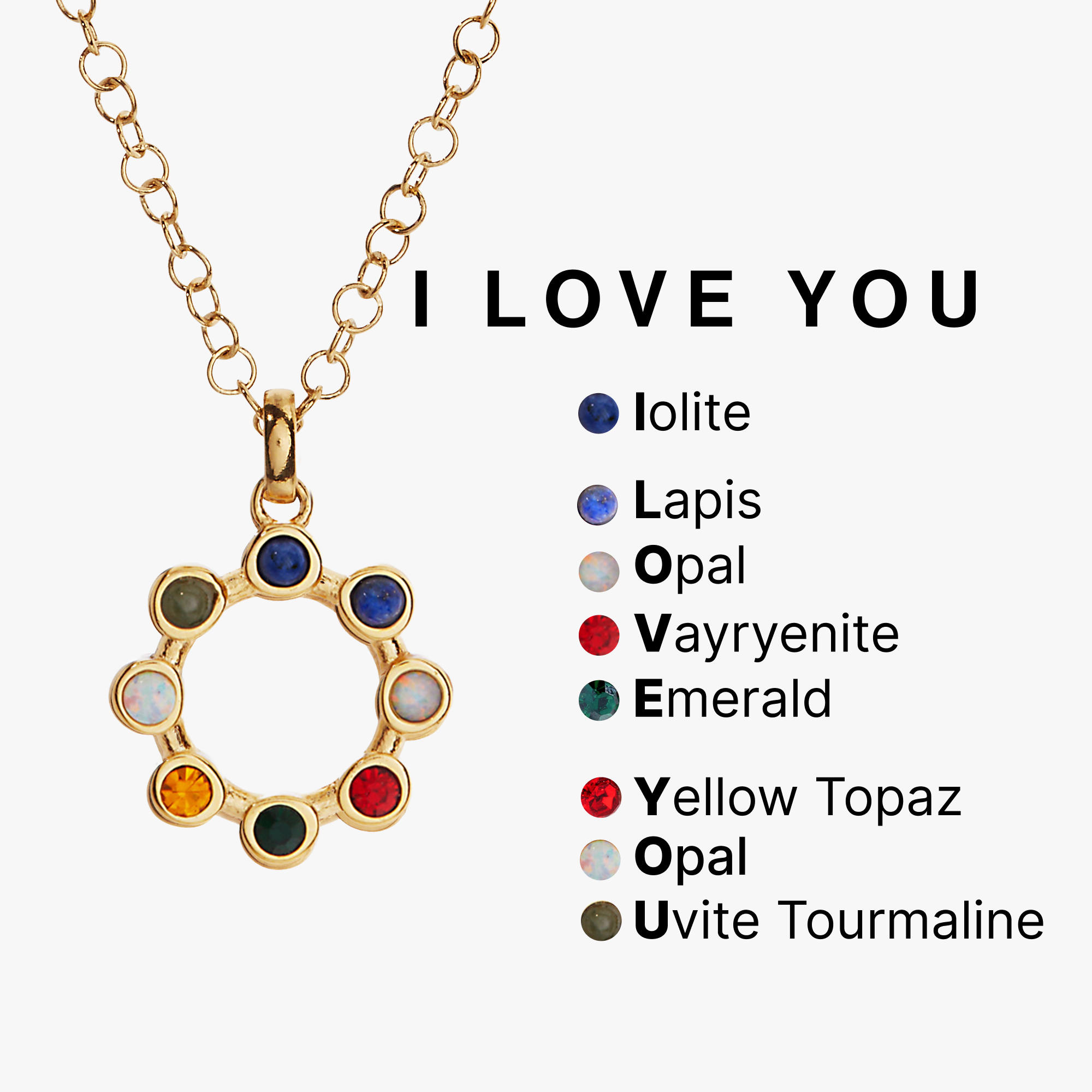 'I Love You' Hidden Message Acrostic Necklace - Aaria Tees Aaria Tees