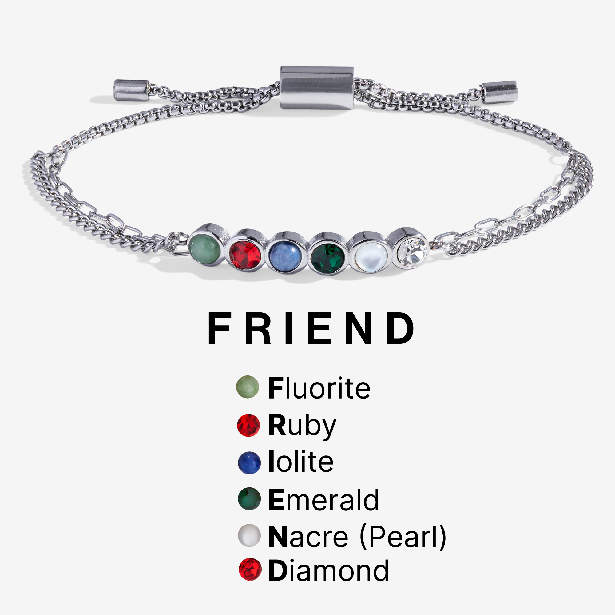 Friend Hidden Message Acrostic Bolo Bracelet - Aaria Tees Aaria Tees