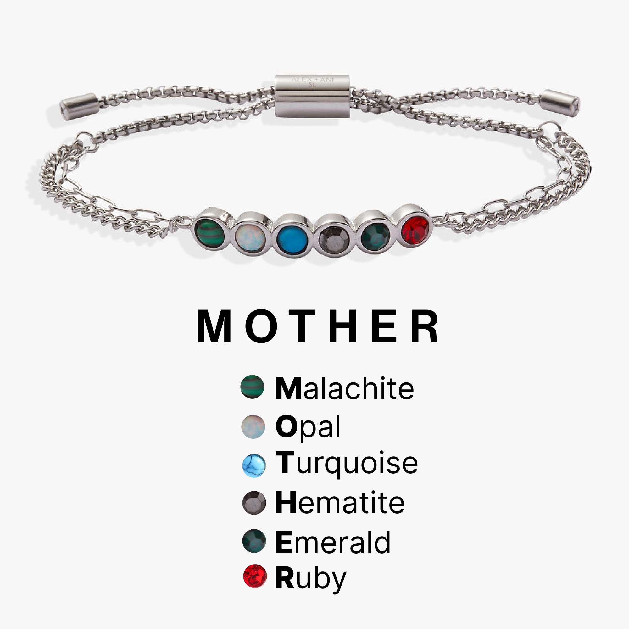 Mother Hidden Message Acrostic Bolo Bracelet - Aaria Tees Aaria Tees