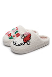 White Plush Santa Baby Christmas Asymmetric House Slippers Aaria Tees