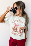 White JUST A GIRL WHO Loves Fall Graphic Casual Tee - Aaria Tees Aaria Tees