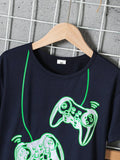 Children's Graphic Round Neck T-Shirt and Pants Set Aaria Tees