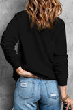 Black Rhinestone Heart Pattern Valentines Fashion Sweatshirt - Aaria Tees Aaria Tees
