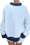 Light Grey Polka Dot Contrast Trim JESUS Letter Graphic Sweatshirt Aaria Tees
