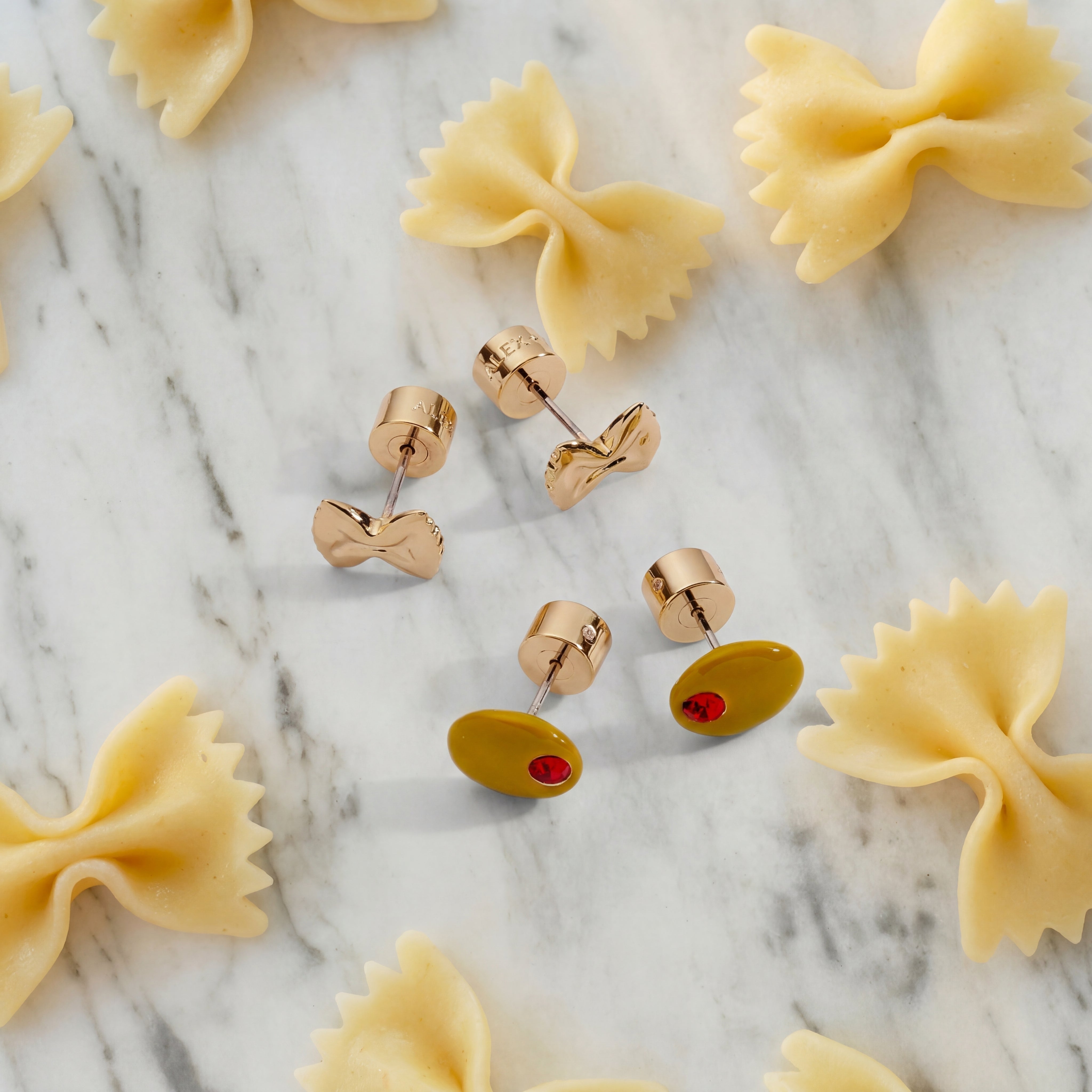 Pasta Girl Stud Earrings Set Of 2 - Aaria Tees Aaria Tees
