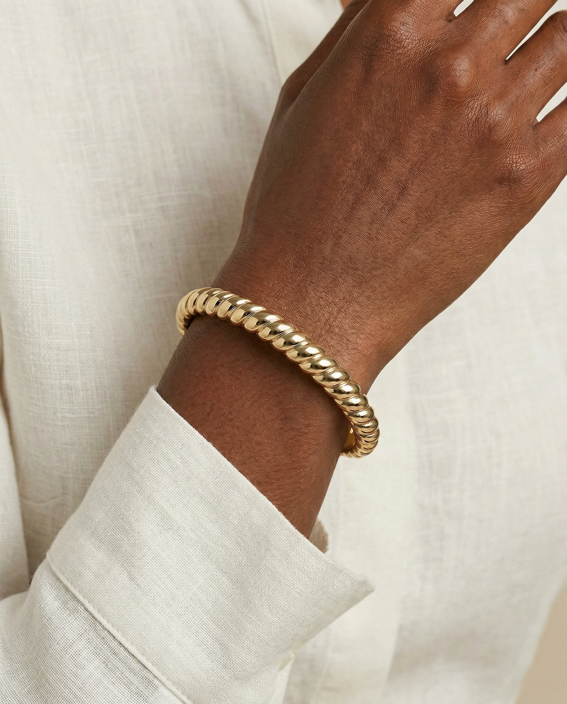 Stainless Steel Rope Textured Bangle - Aaria Tees Aaria Tees
