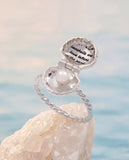 Salt + Sea 'Seashells Are Love Letters In The Sand' Locket Ring - Aaria Tees Aaria Tees