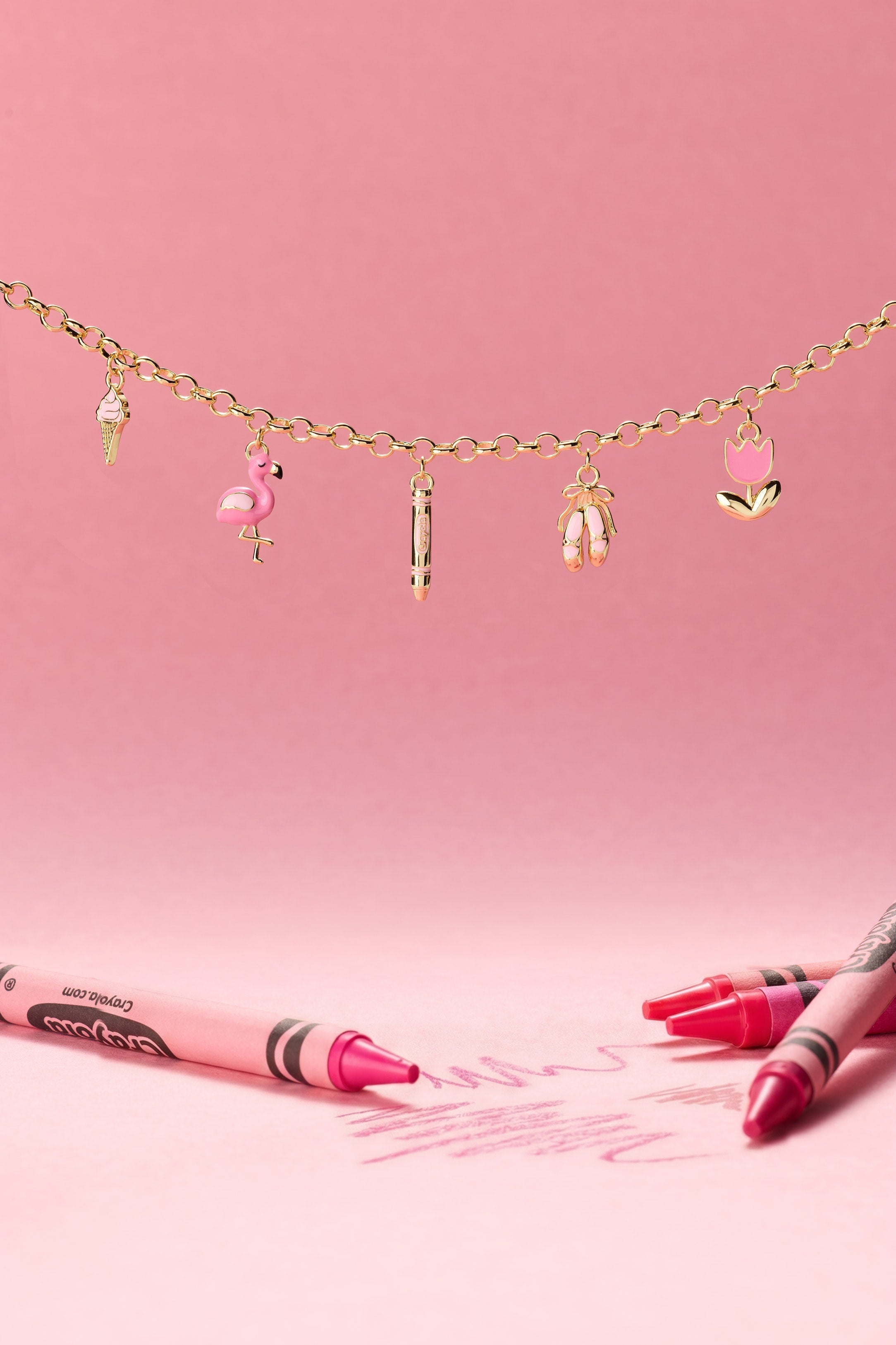 Crayola Fan Favorites Tickle Me Pink Charm Bracelet - Aaria Tees Aaria Tees