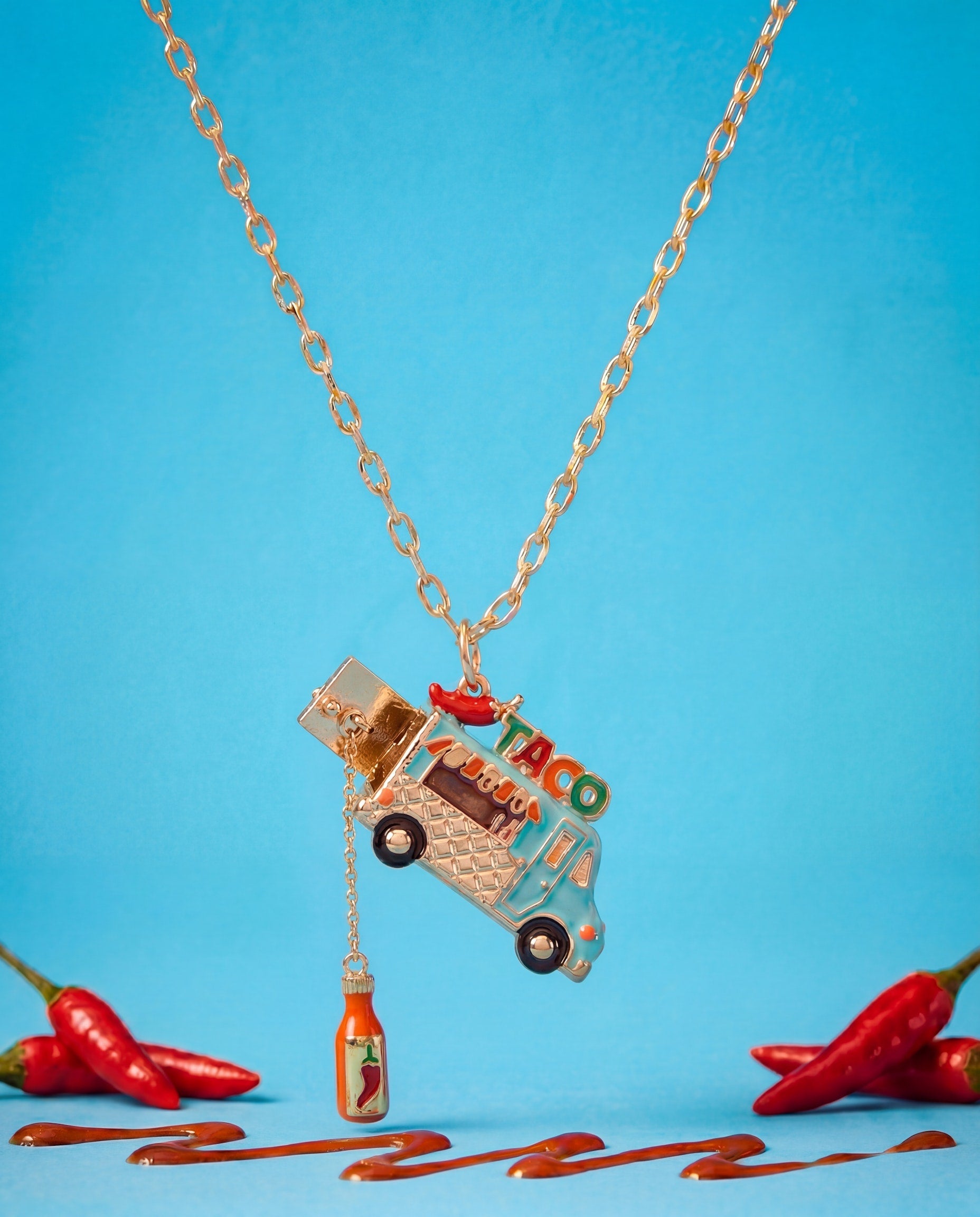 Taco Truck Locket Necklace - Aaria Tees Aaria Tees
