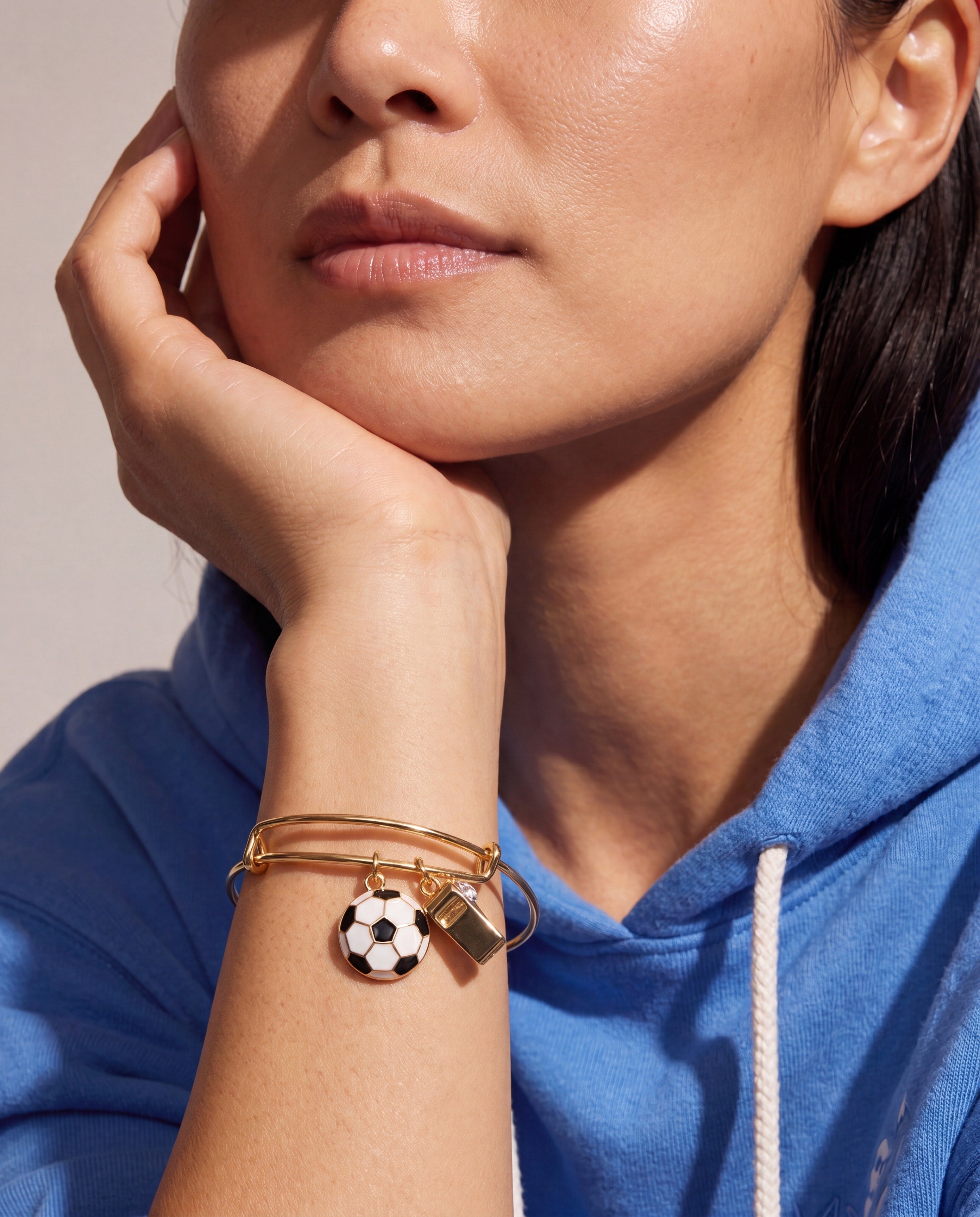 Soccer & Whistle Charm Bangle - Aaria Tees Aaria Tees
