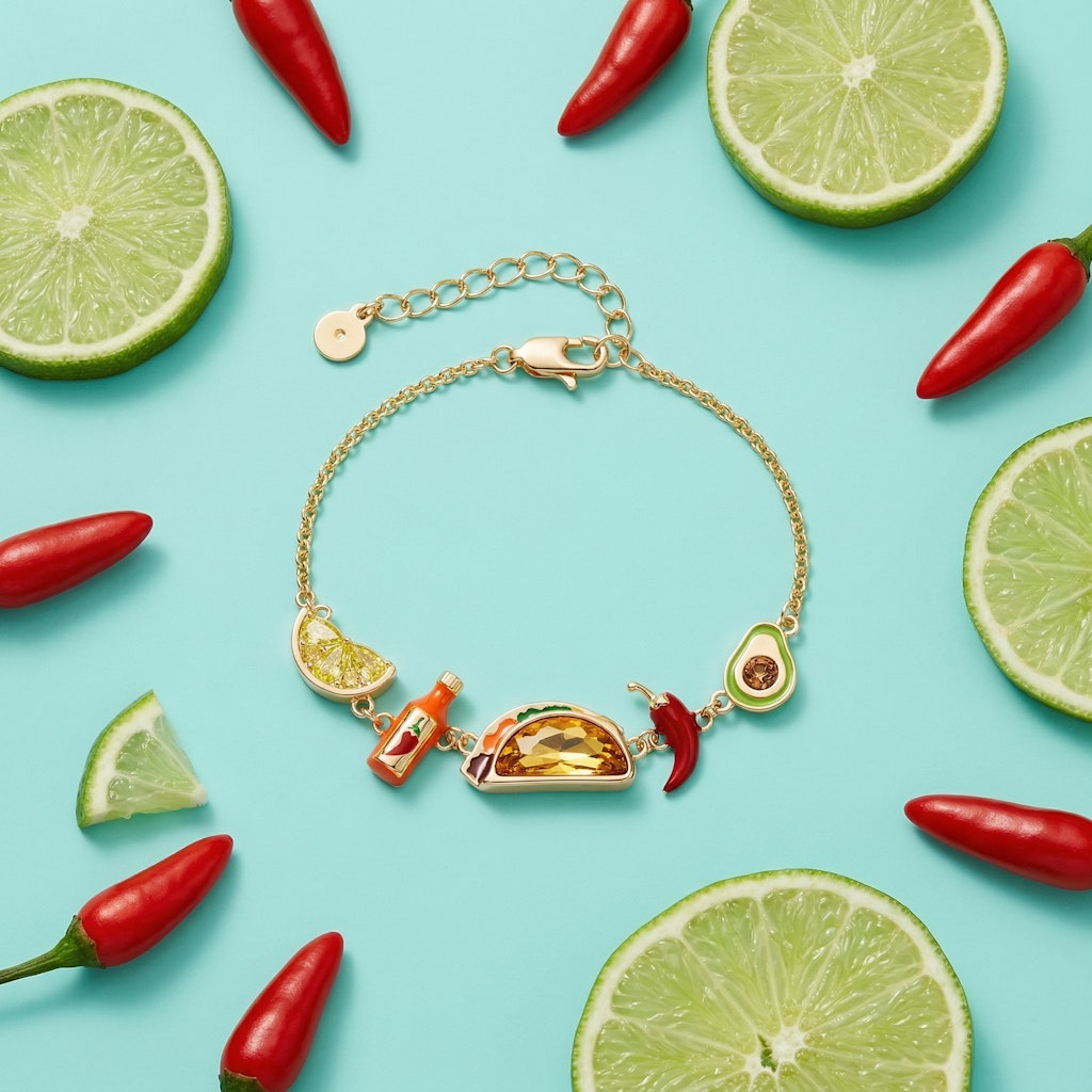 Taco Inline Charm Bracelet - Aaria Tees Aaria Tees