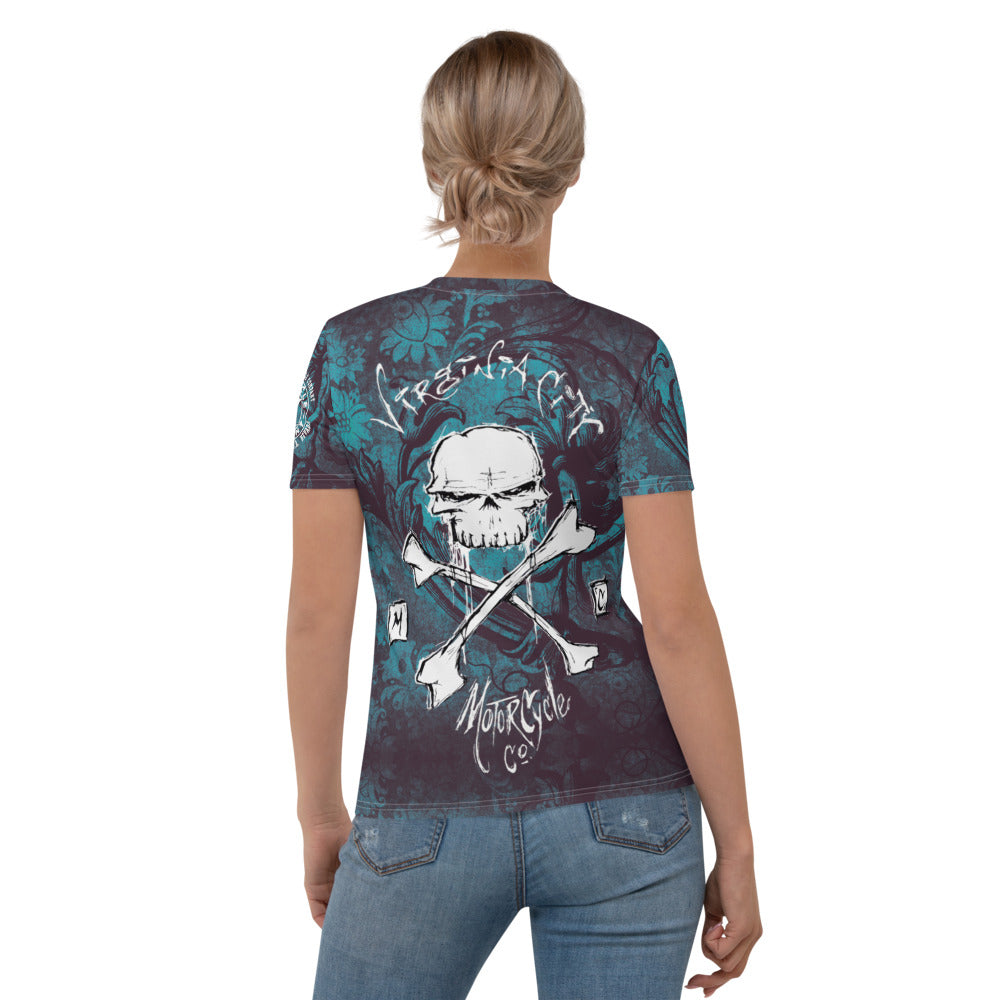 Skull & Cross Bones - Women's Skull T-shirt - Aaria Tees