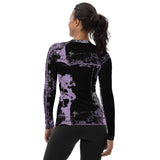 TAG Skull Women's Long Sleeve Rash Guard Lavender | UPF 38-40 Motorcycle Shirt - Aaria Tees Aaria Tees