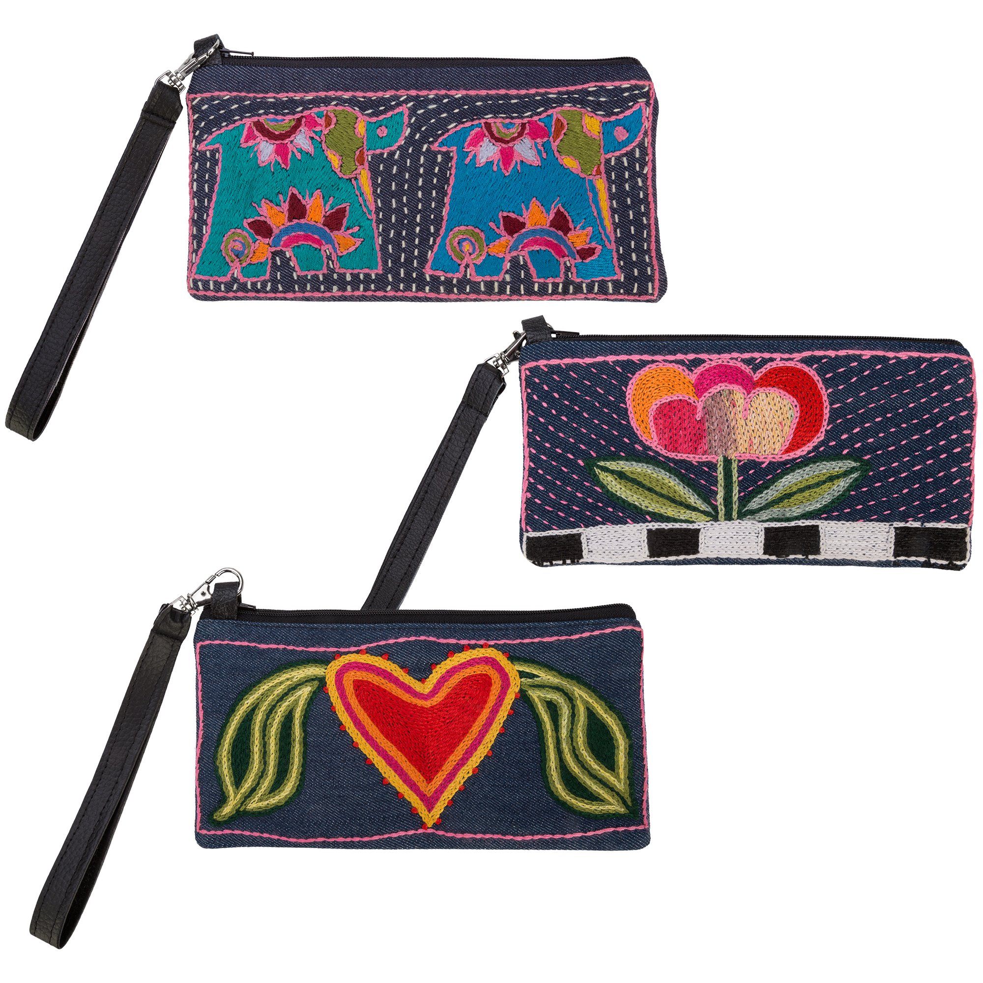 Amarasti Embroidered Wristlet - Aaria Tees Aaria Tees