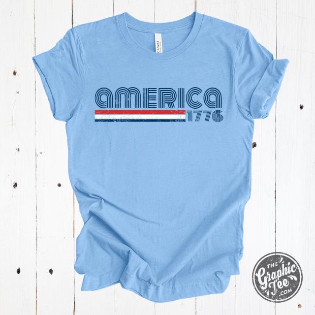 America 1776 Retro Inspired Short Sleeve Tee - Aaria Tees
