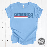 America 1776 Retro Inspired Short Sleeve Tee - Aaria Tees Aaria Tees