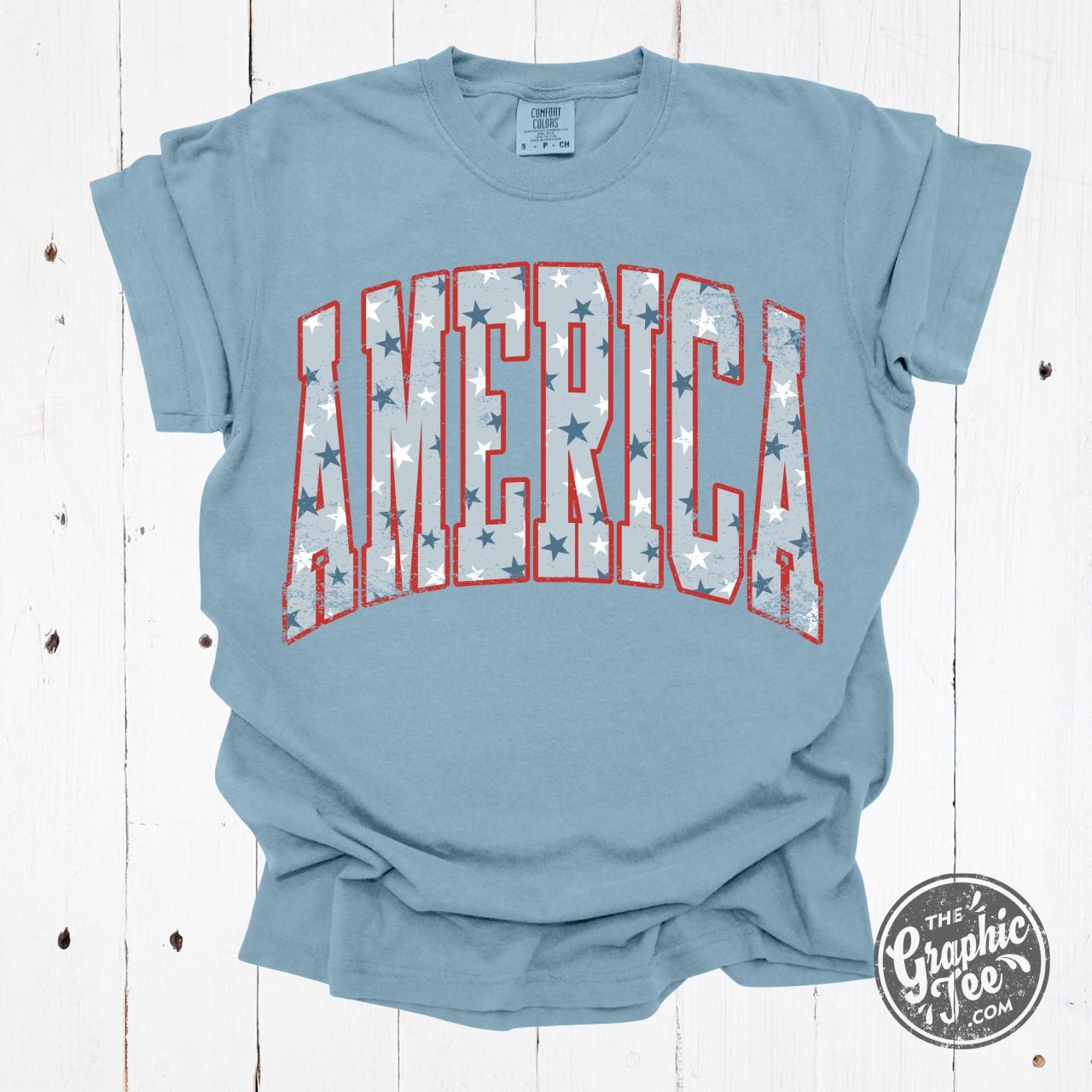 America Star Spangled Pigment Dyed Short Sleeve Tee - Aaria Tees Aaria Tees
