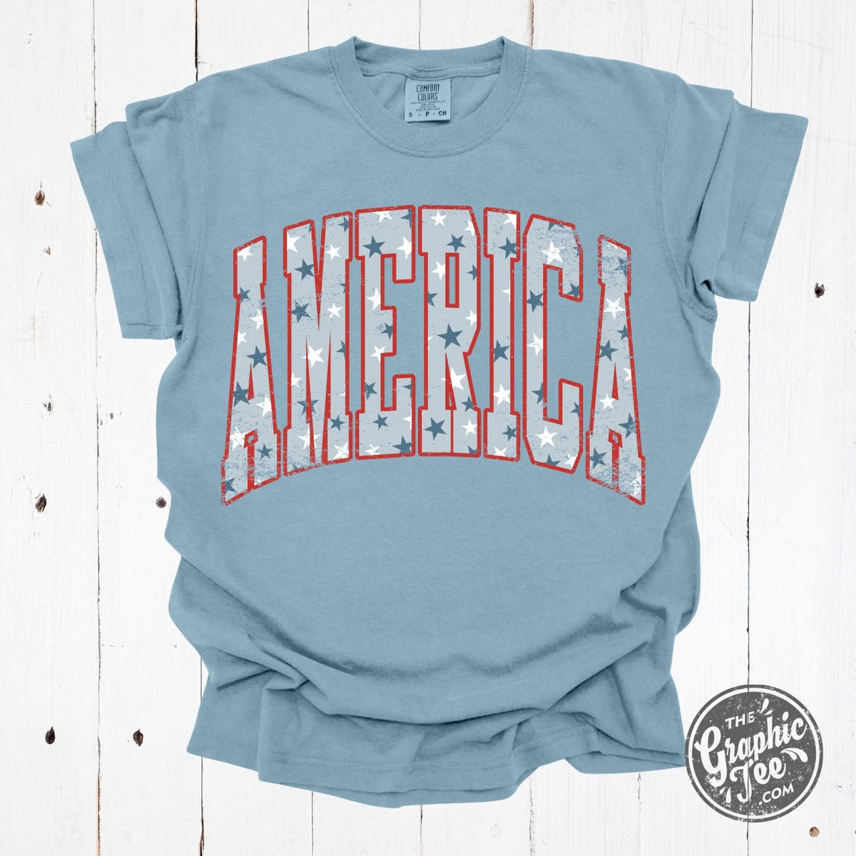 America Star Spangled Pigment Dyed Short Sleeve Tee - Aaria Tees
