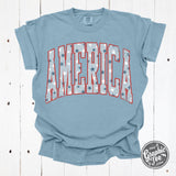 America Star Spangled Pigment Dyed Short Sleeve Tee - Aaria Tees Aaria Tees