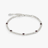 February Birthstone Amethyst Curb Chain Bracelet - Aaria Tees Aaria Tees