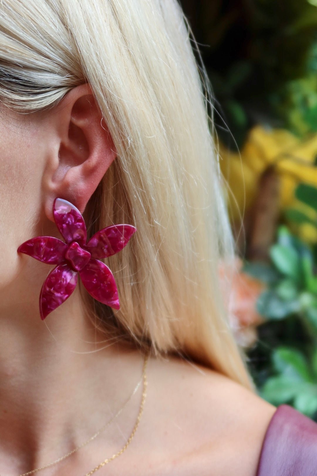 Annie Statement Earring - Pinot Noir - Aaria Tees Aaria Tees