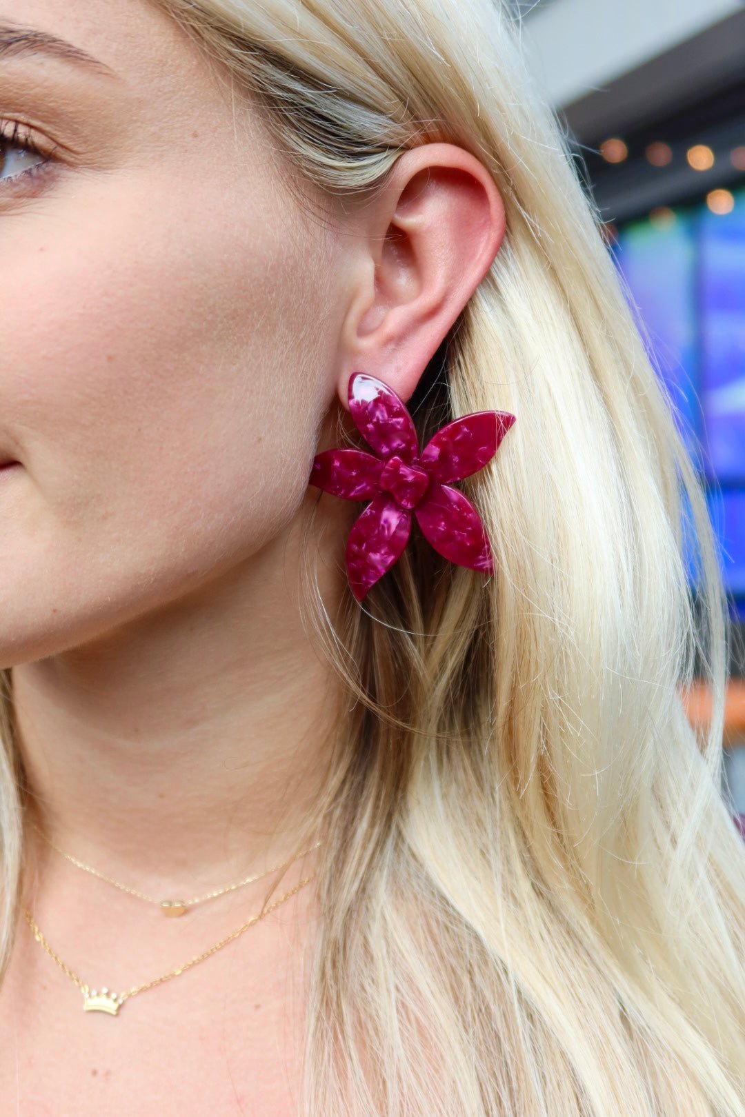 Annie Statement Earring - Pinot Noir - Aaria Tees Aaria Tees