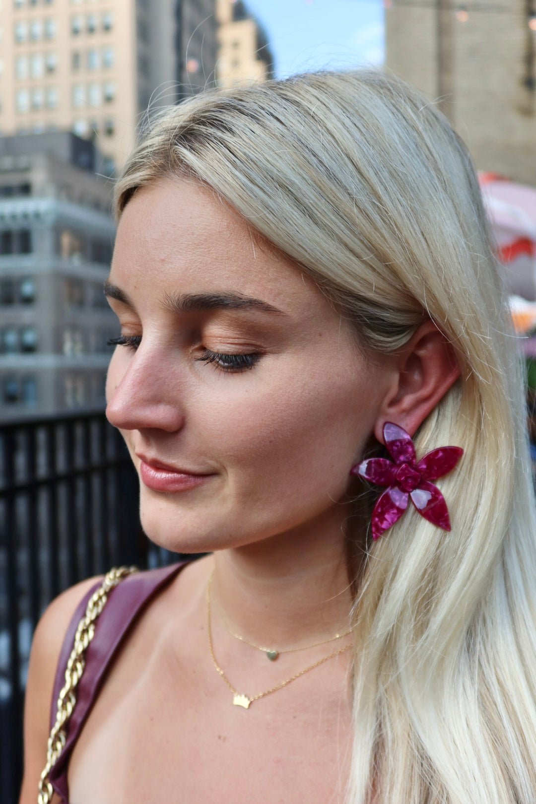 Annie Statement Earring - Pinot Noir - Aaria Tees Aaria Tees