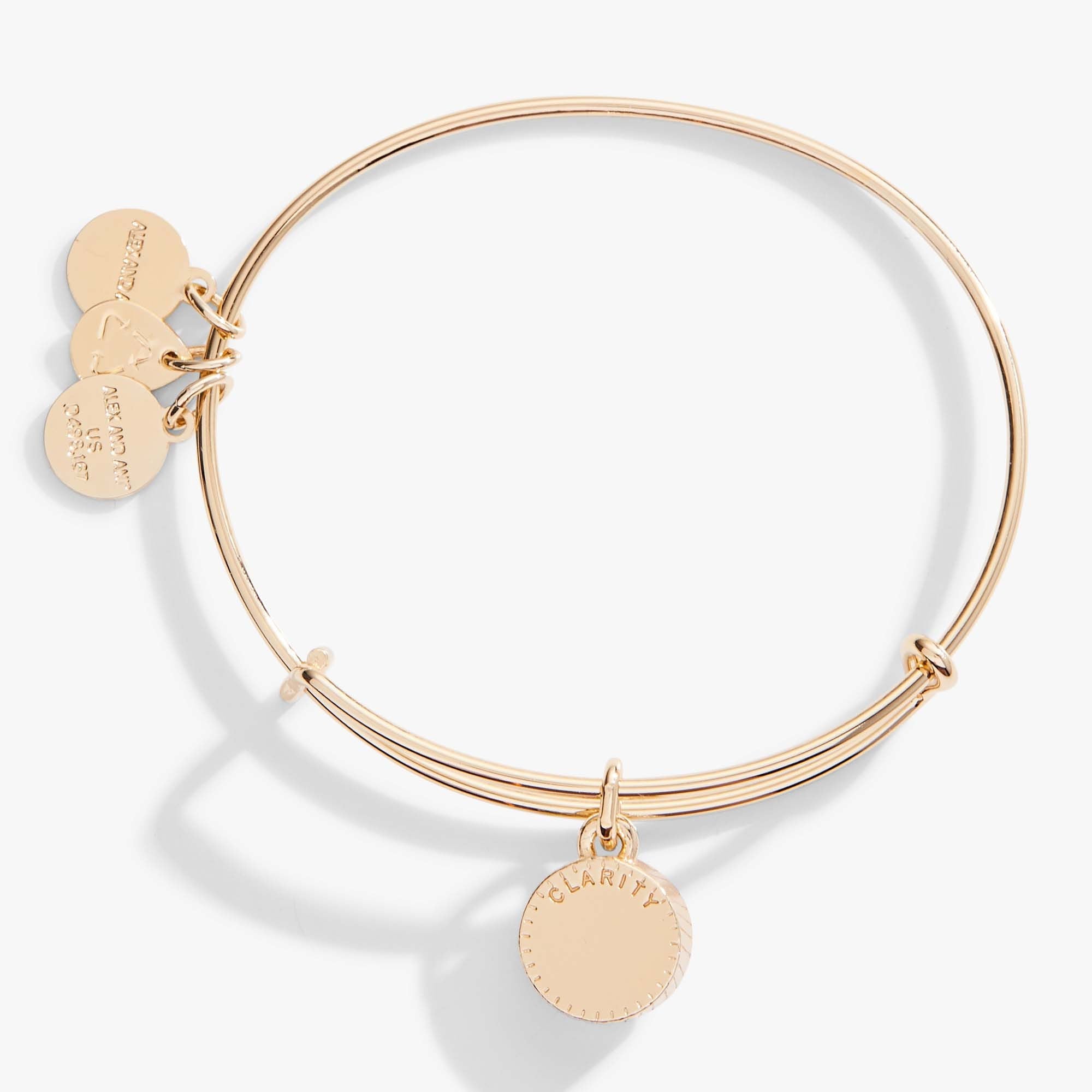 April Clear Crystal Birthstone Charm Bangle - Aaria Tees Aaria Tees