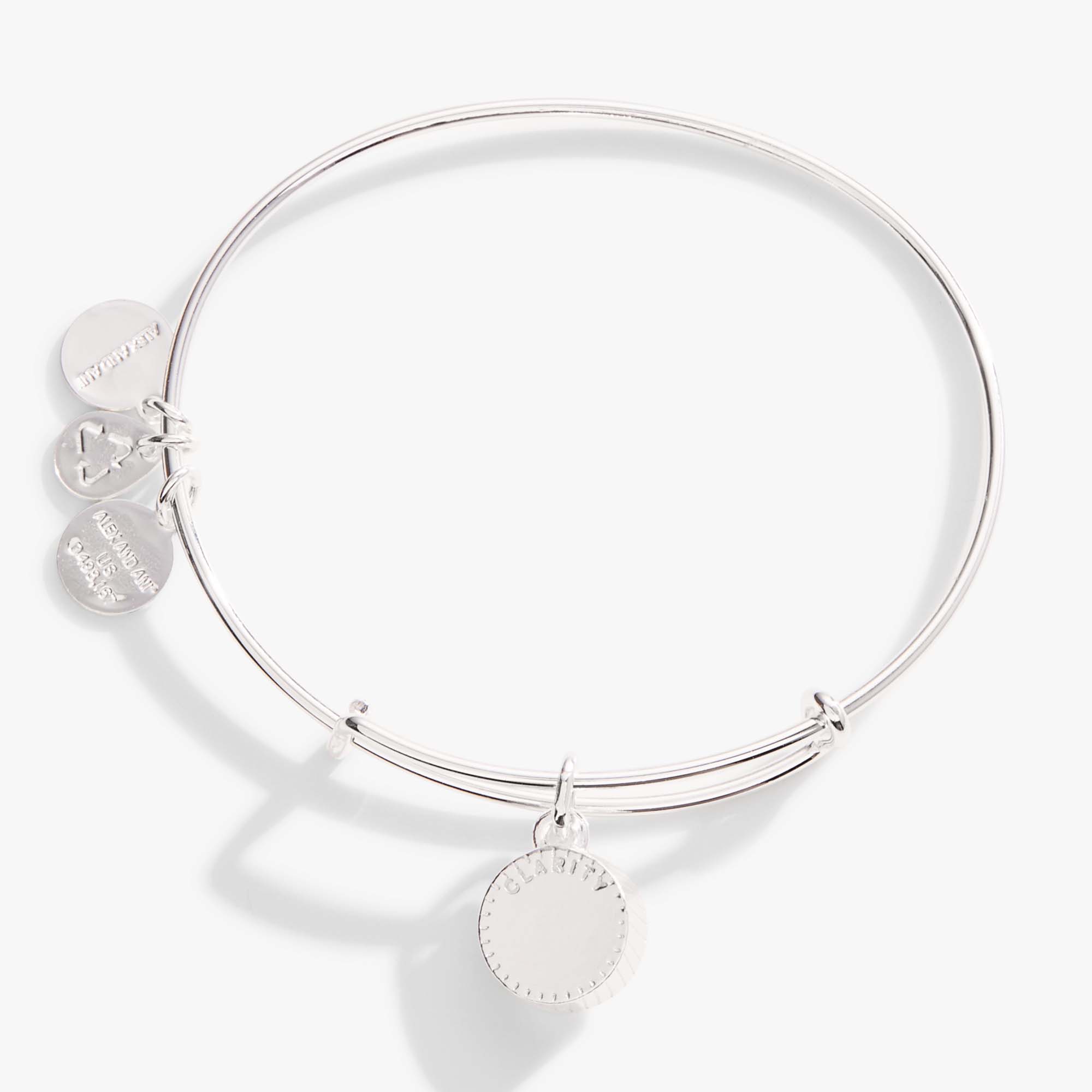 April Clear Crystal Birthstone Charm Bangle - Aaria Tees Aaria Tees