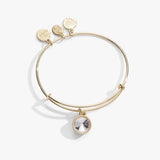 April Clear Crystal Birthstone Charm Bangle - Aaria Tees Aaria Tees