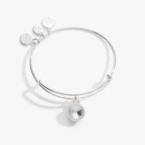 April Clear Crystal Birthstone Charm Bangle - Aaria Tees Aaria Tees