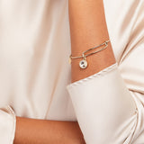 April Clear Crystal Birthstone Charm Bangle - Aaria Tees Aaria Tees