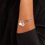April Clear Crystal Birthstone Charm Bangle - Aaria Tees Aaria Tees