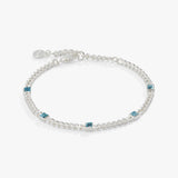 March Birthstone Aquamarine Curb Chain Bracelet - Aaria Tees Aaria Tees