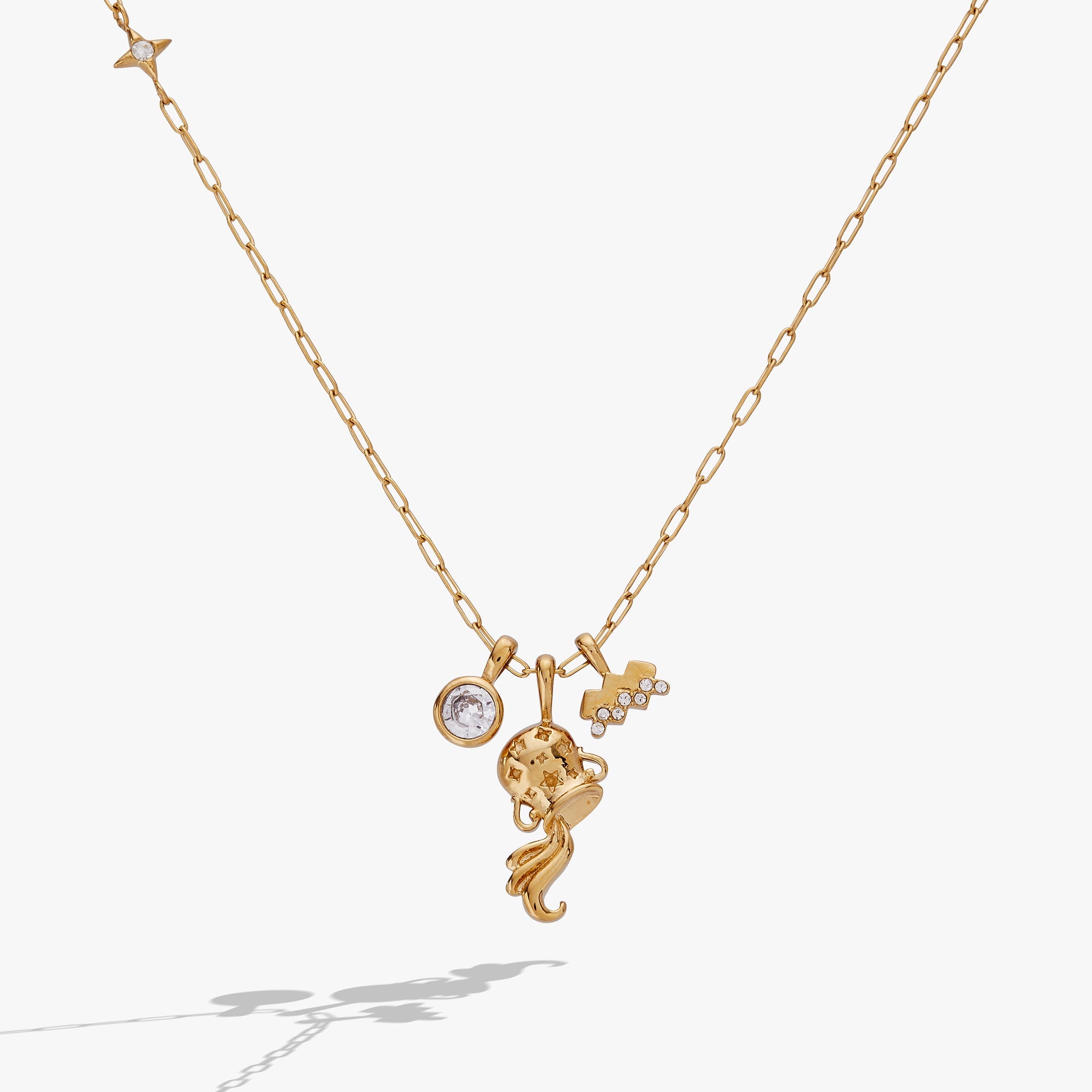 Aquarius Zodiac Charm Cluster Necklace - Aaria Tees Aaria Tees