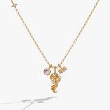 Aquarius Zodiac Charm Cluster Necklace - Aaria Tees Aaria Tees