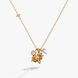 Aries Zodiac Charm Cluster Necklace - Aaria Tees Aaria Tees