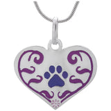 Art Nouveau Paw Print Heart Sterling Necklace - Aaria Tees Aaria Tees