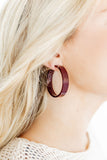 Ashley Medium Hoop Earrings - Maroon - Aaria Tees Aaria Tees